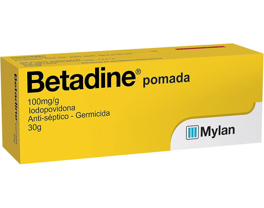 Tubo de Betadine Pomada 30g – antisséptico tópico para desinfeção e cicatrização de feridas