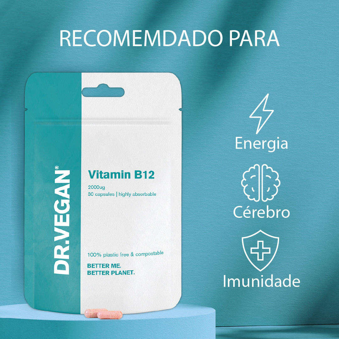 DR.VEGAN Daily Vitamin B12, 2000ug | 30 Cápsulas Veganas | Uma por dia