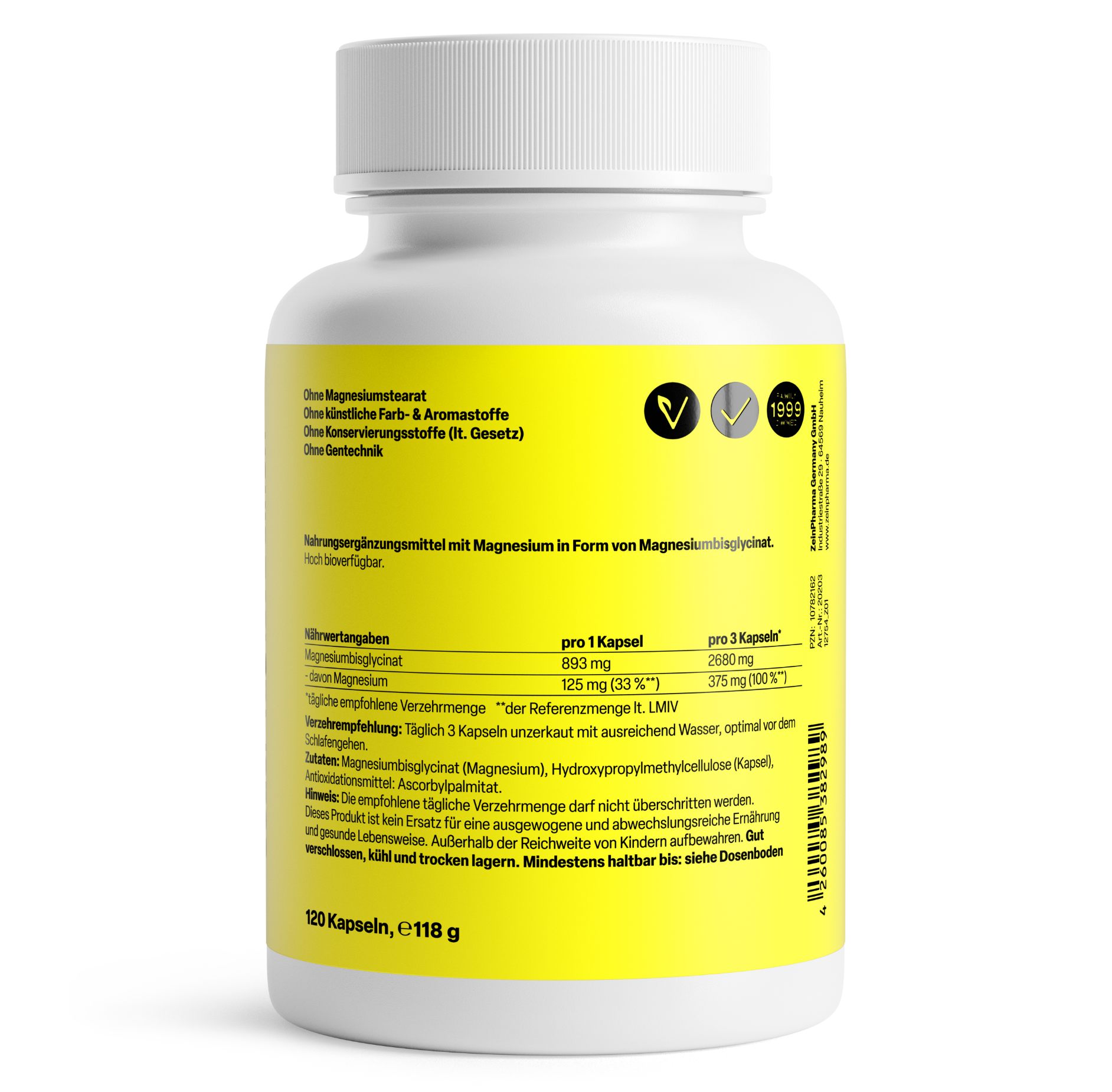 Zein PHARMA Magnesium Bisglycinat 375mg 120 cáps