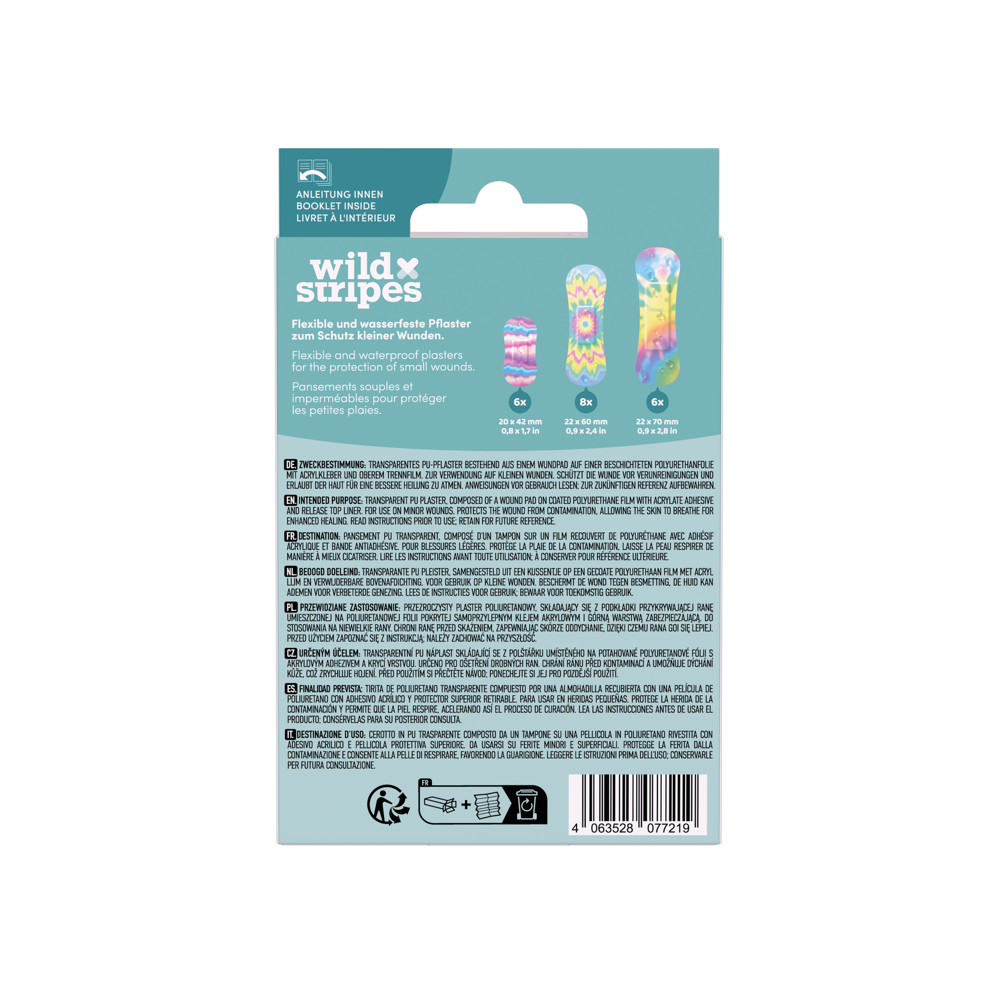 WILD STRIPES WATERPROOF PENS RAINBOWX20