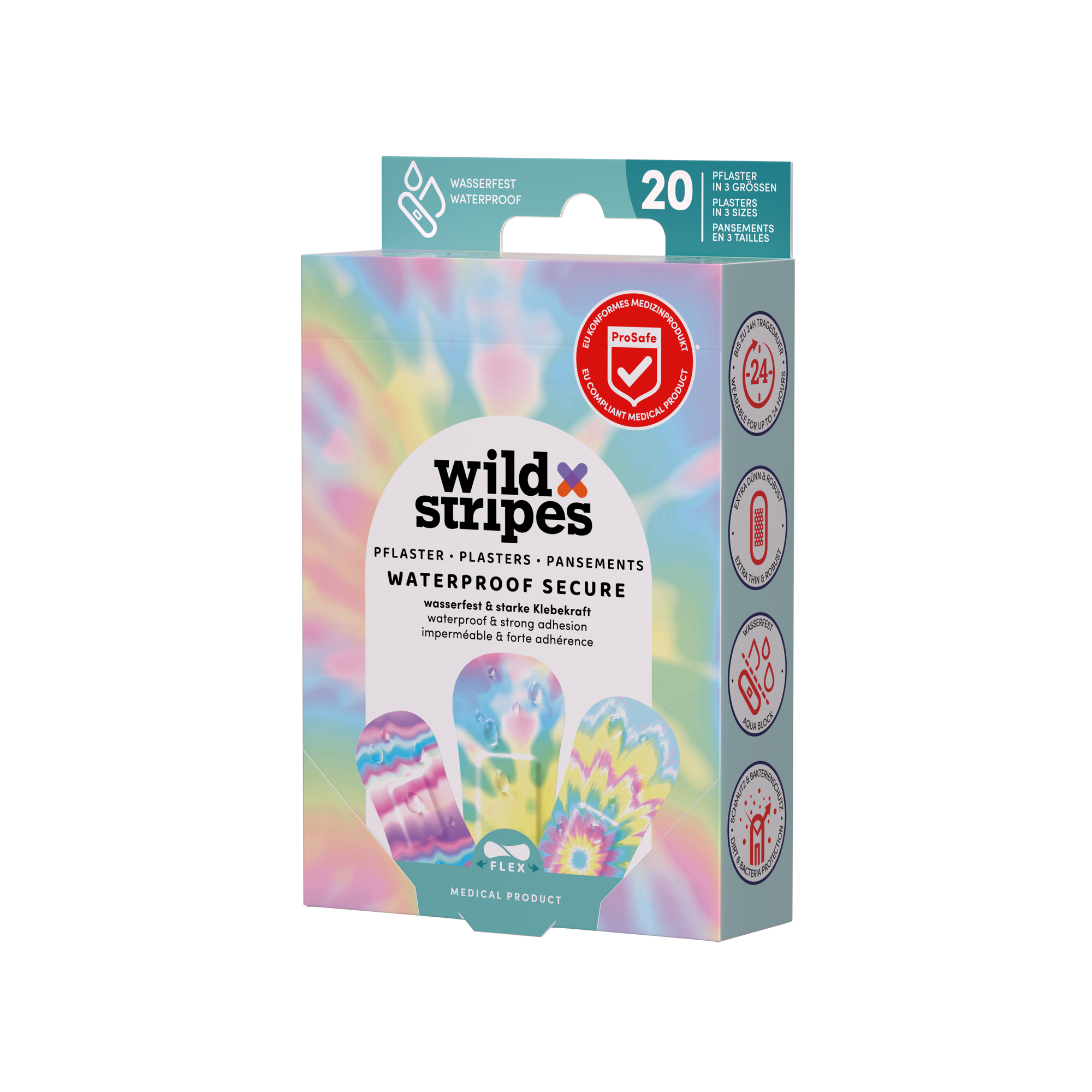WILD STRIPES WATERPROOF PENS RAINBOWX20