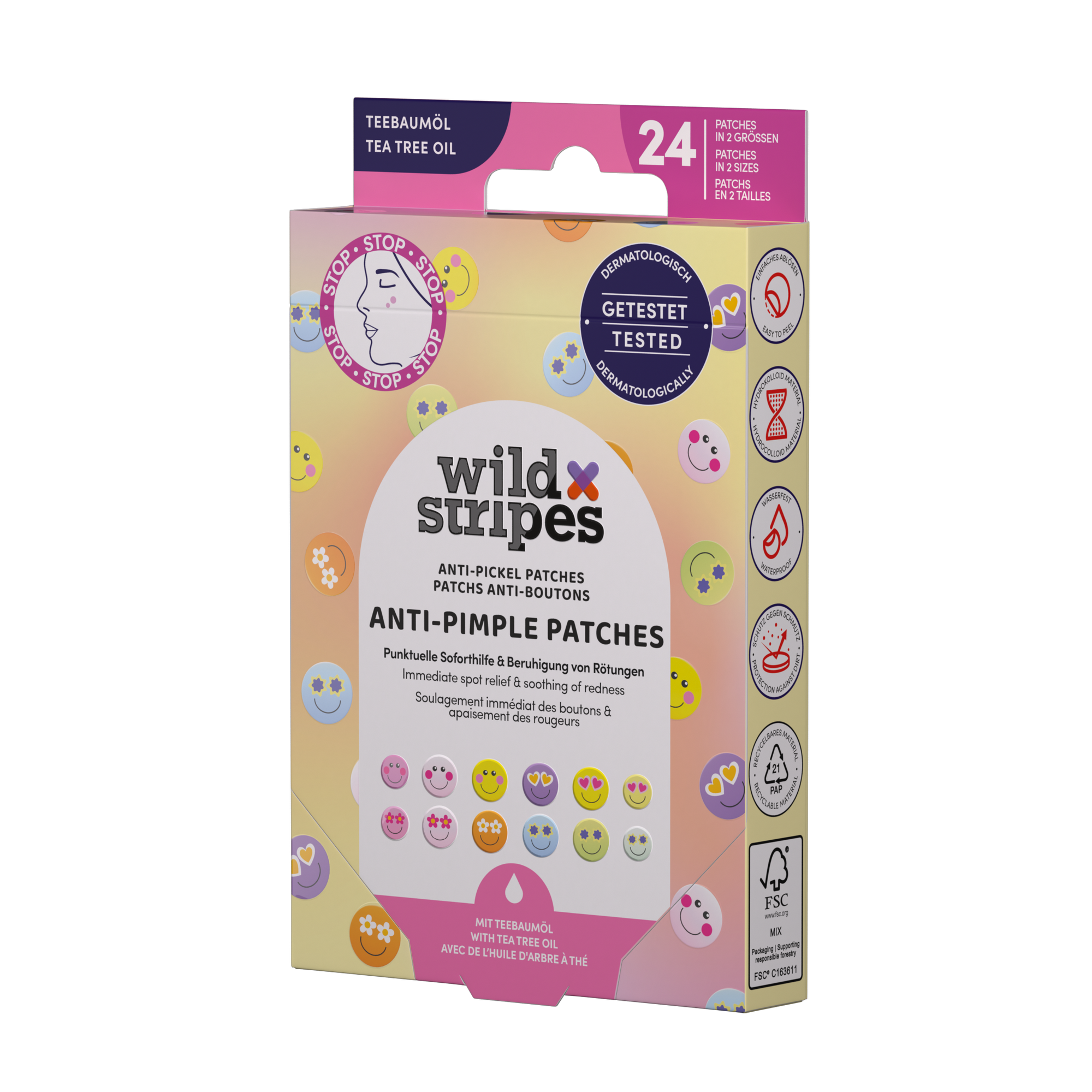 WILD STRIPES PIMPLE PATCHES SMILE X24