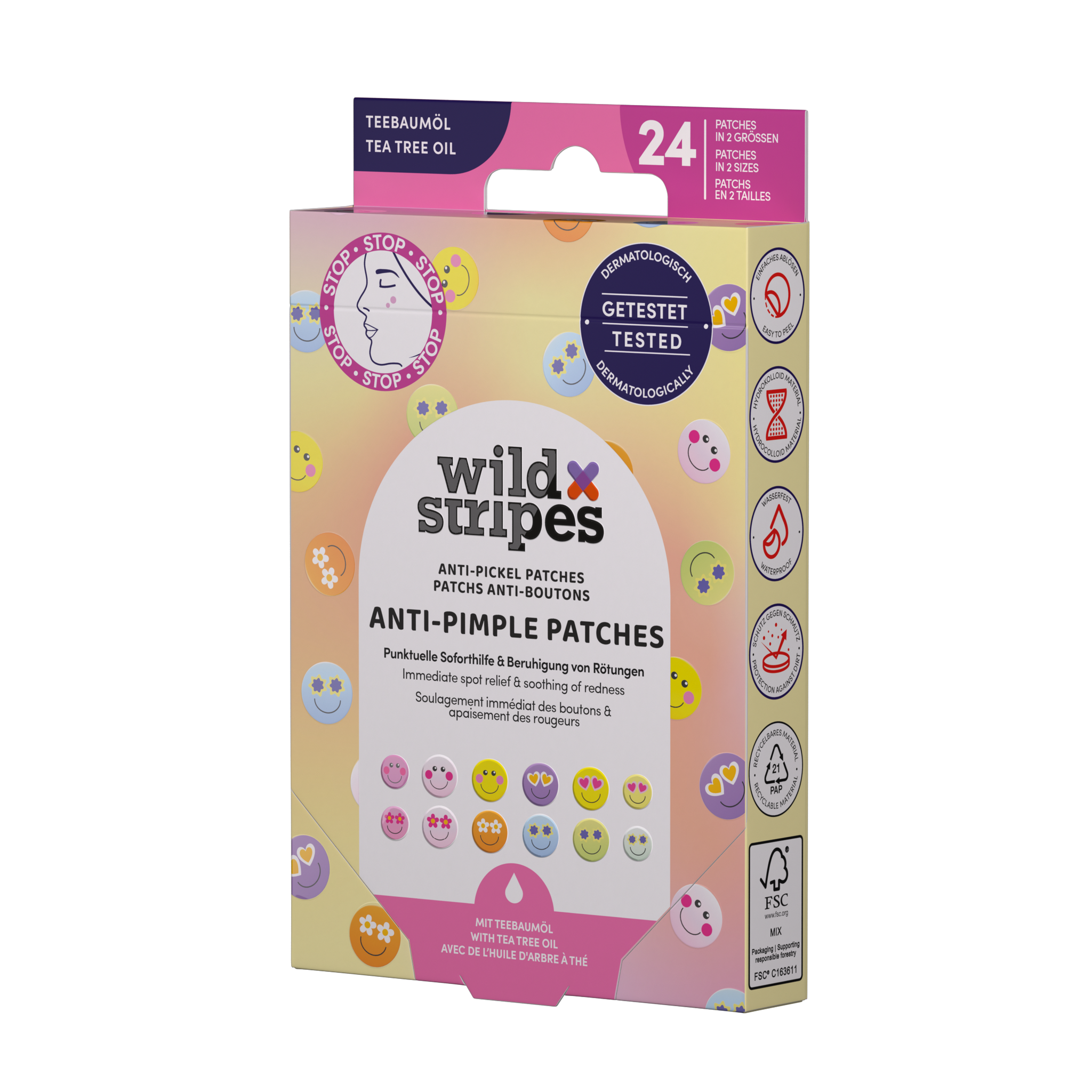 WILD STRIPES PIMPLE PATCHES SMILE X24