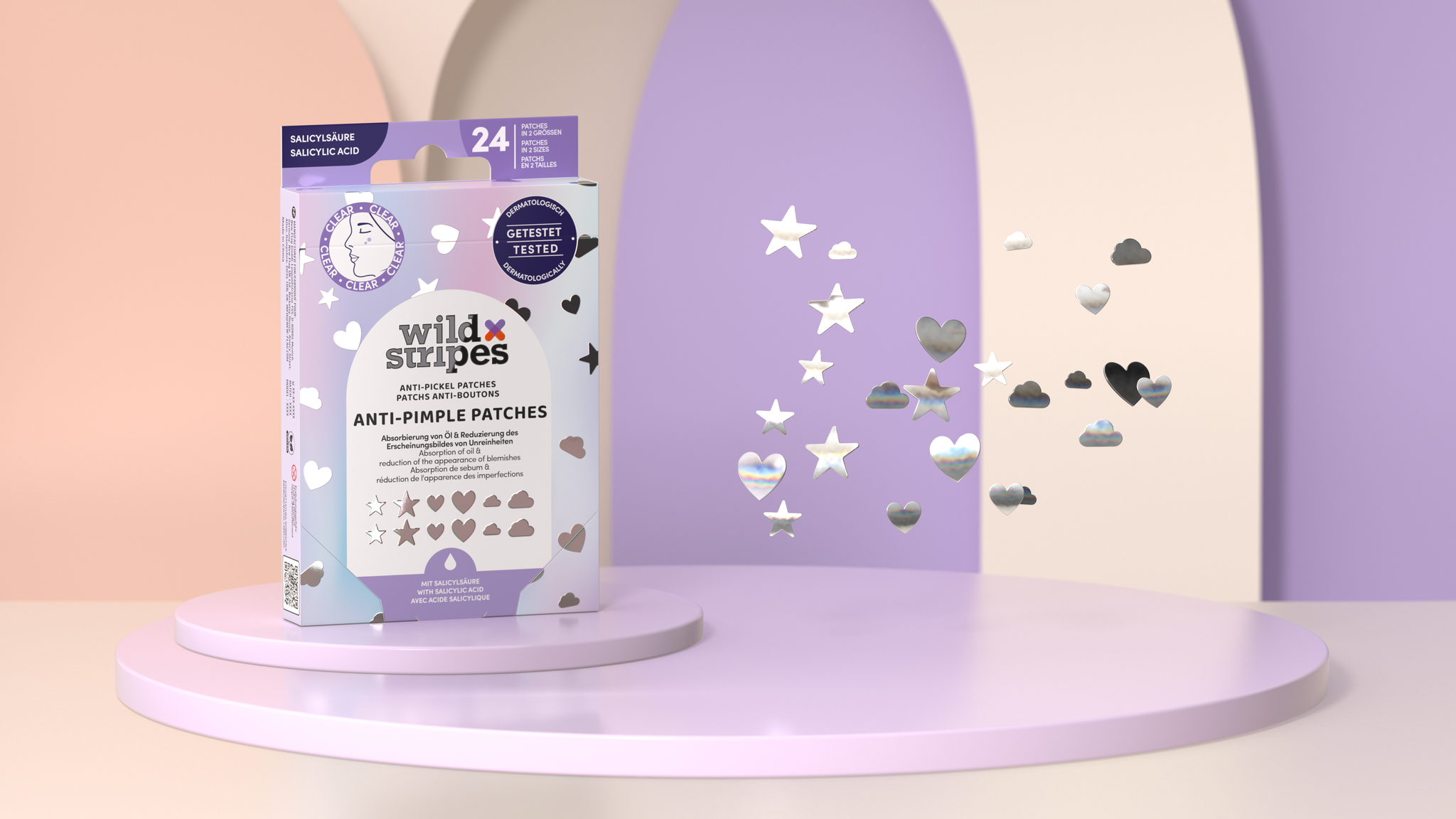 WILD STRIPES PIMPLE PATCHES HOLO CL X24