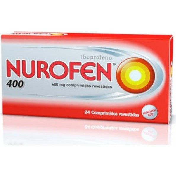 Embalagem de Nurofen 400 mg – comprimidos revestidos para alívio de dor e febre