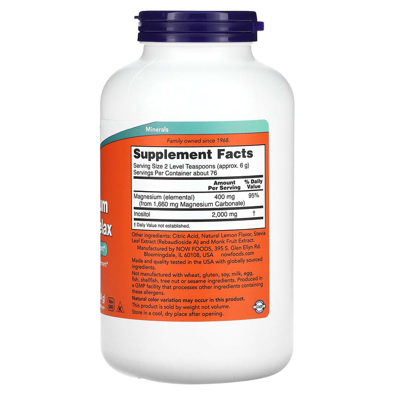 Magnesium  Inositol Relax Powder | Now Foods