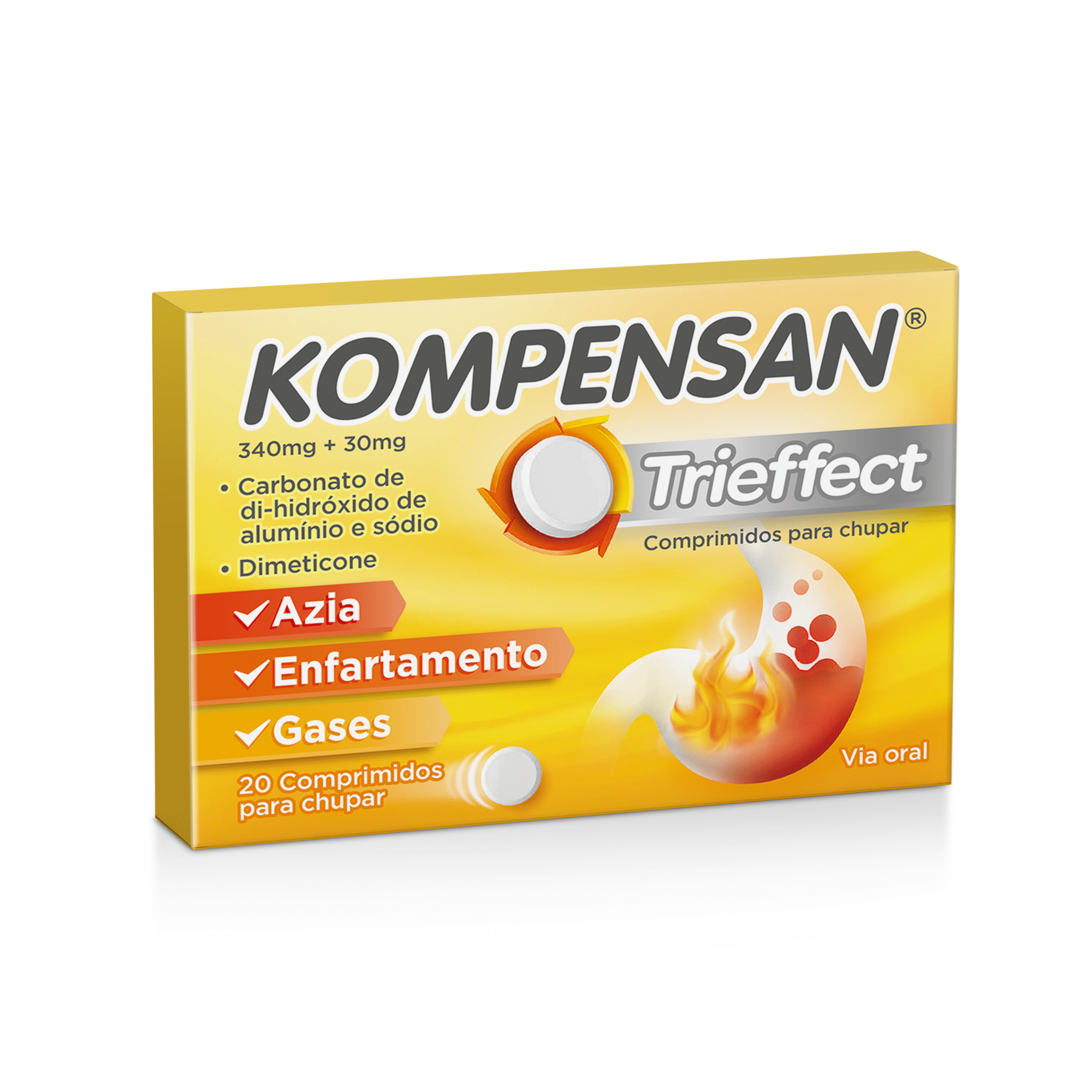 Kompensan Trieffect – Medicamento para azia, enfartamento e gases.