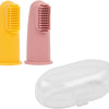 Nattou Escova de Dentes Silicone Amarelo/Rosa com Estojo x 2