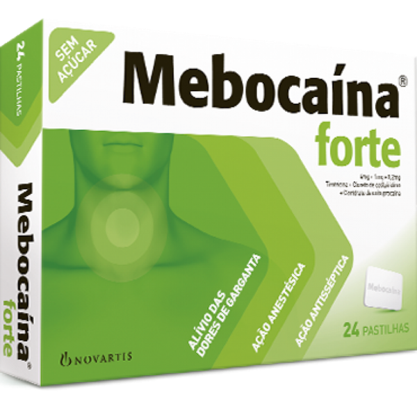 Mebocaína Forte, pastilhas para dores de garganta e infeções orais