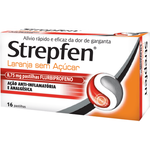 Strepfen Laranja Sem Açúcar 8,75 mg – 16 pastilhas para dor de garganta intensa