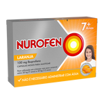 Caixa de Nurofen 100 mg Cápsulas Mastigáveis – Alívio da dor e febre em crianças dos 7 aos 12 anos
