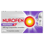Embalagem de Nurofen Migrxpress 400 mg – comprimidos revestidos para dor de cabeça e febre