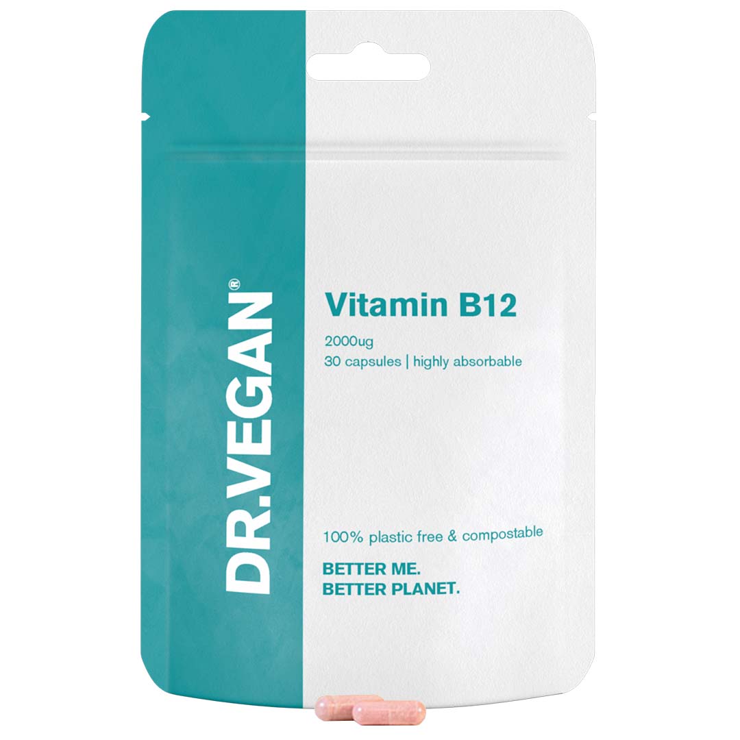 DR.VEGAN Daily Vitamin B12, 2000ug | 30 Cápsulas Veganas | Uma por dia