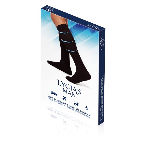 Lycias Man Meias de Compressão 280Den T3 Azul