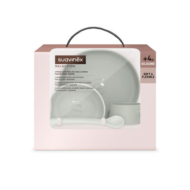 Suavinex Vajilla Silicona Soft Flex Verde 4m+