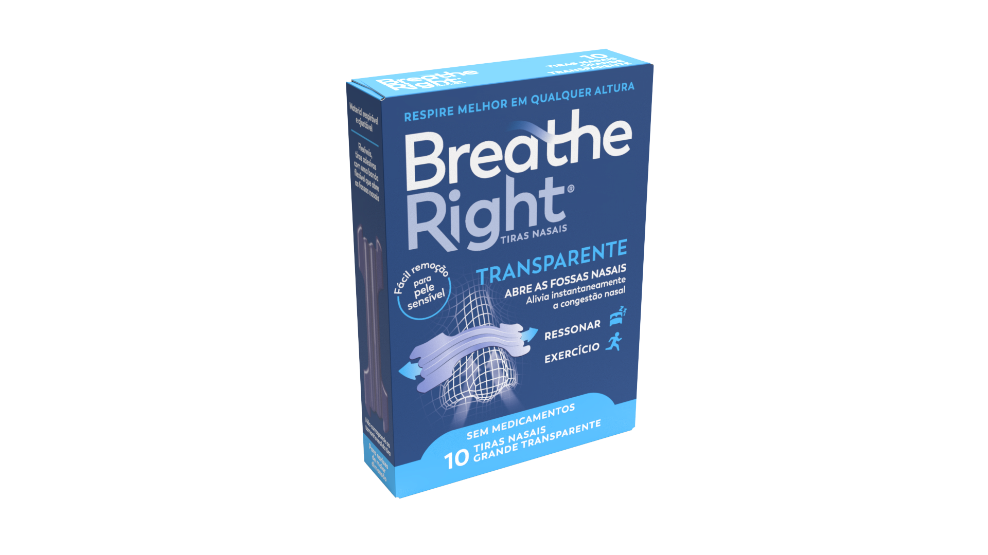 Breathe Right Penso Nasal Transparente Gde Transparente X10