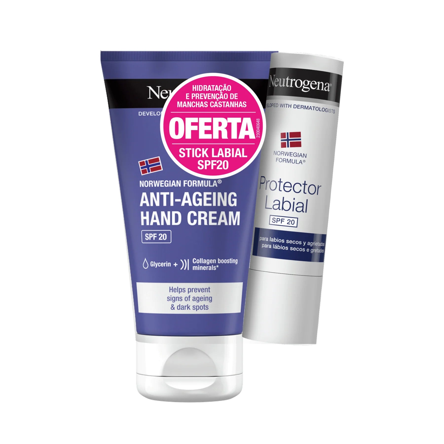 Neutrogena Creme de Mãos Antienvelhecimento SPF20 75ml com OFERTA Stick Labial 4.8g