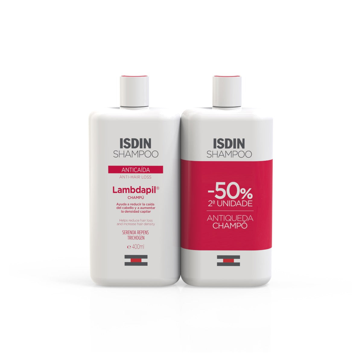 Isdin Lambdapil Antiqueda Champô 400ml Duo -50% 2u