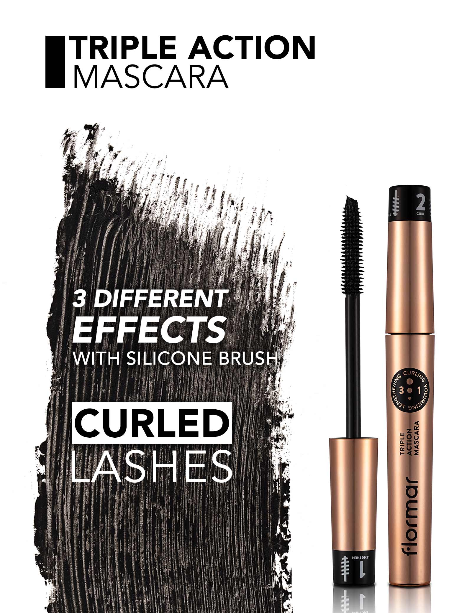 Flormar Triple Action Mascara 3/1