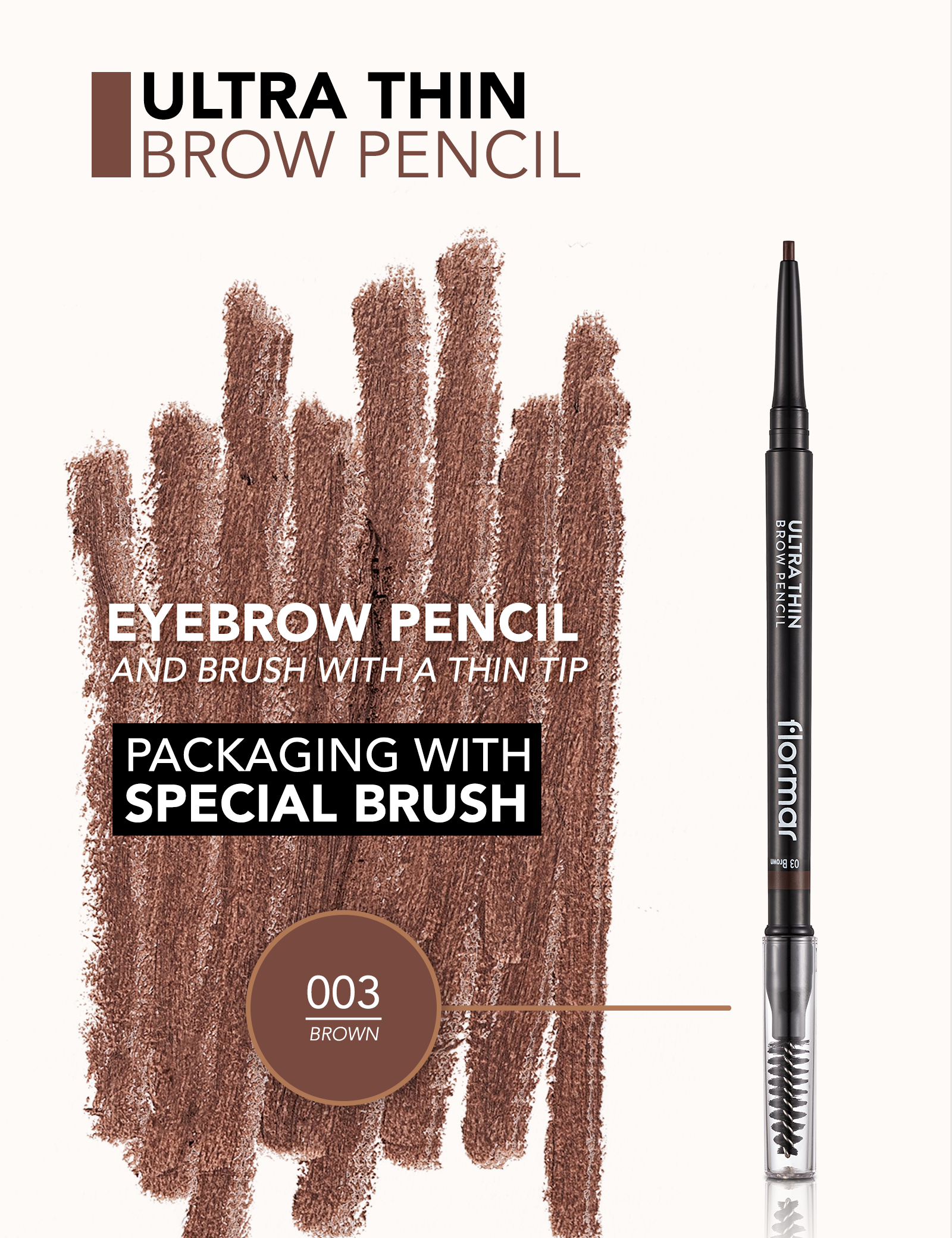 Flormar Ultra Thin Brow Pencil 03 Brown