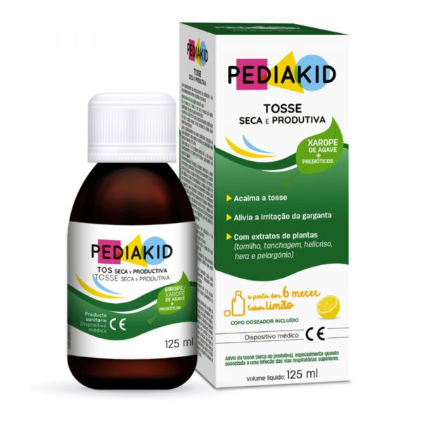 Pediakid Tosse Seca e Produtiva Xarope Limão 125ml