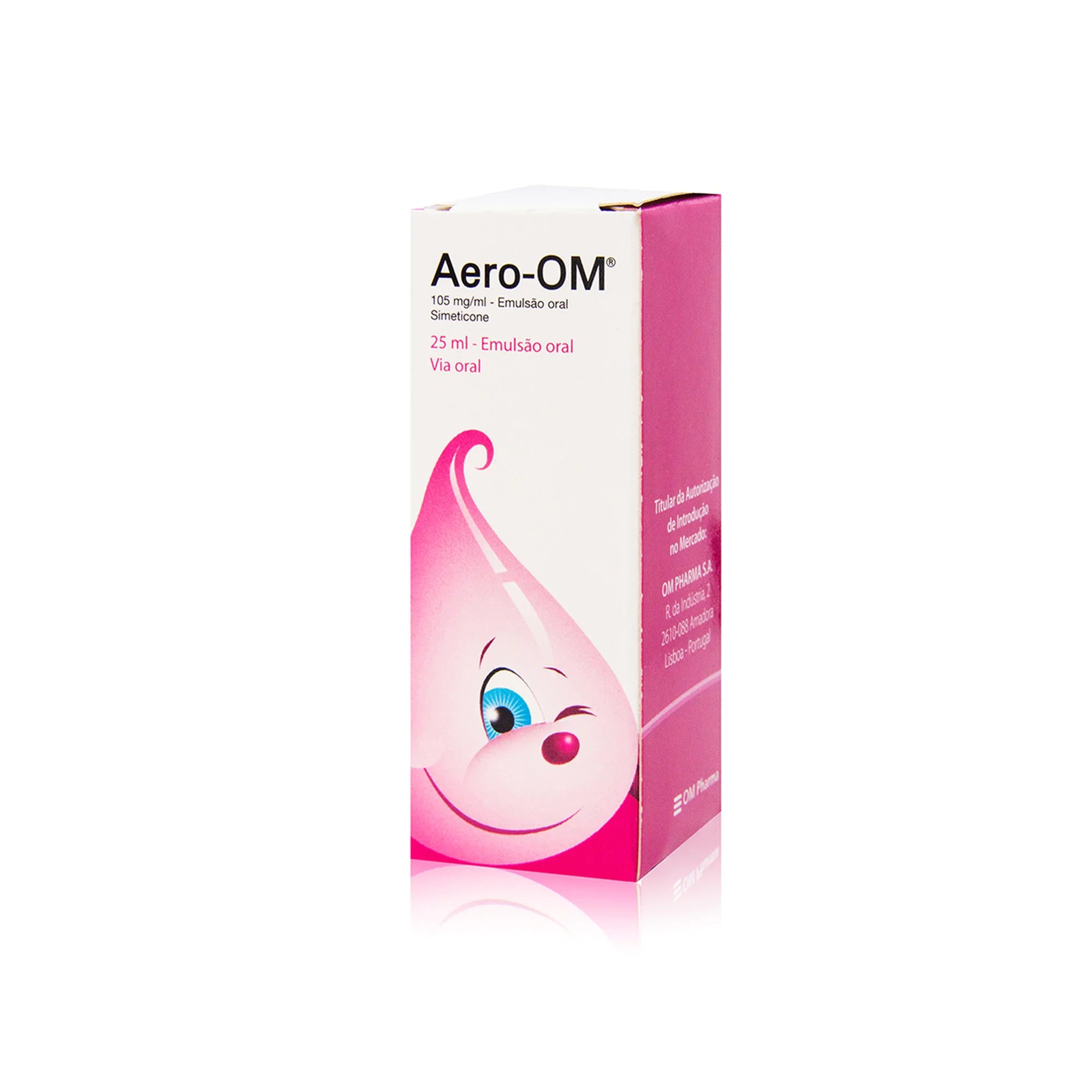 Frasco de Aero-OM Gotas 25 mL – emulsão oral com simeticone para cólicas e gases