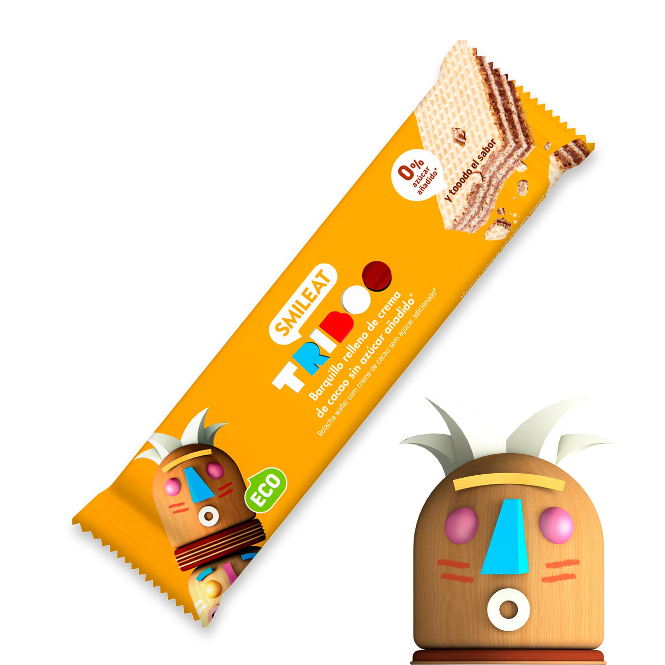 Smileat - Bolacha Triboo Wafer com Creme de Cacau 30g