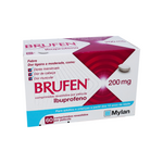 Brufen 200 mg – comprimidos com ibuprofeno para dores e febre, embalagem com 60 unidades