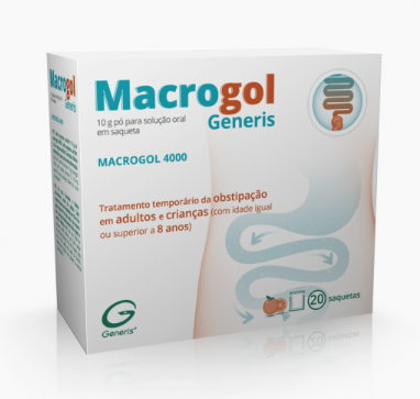 Macrogol Generis 10000 mg x 20 Pó Sol Oral Saq