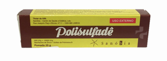Polisulfadê 500/10000 ui/g x 20 g Pomada