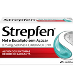 Strepfen Mel e Eucalipto 24 pastilhas – alívio da dor de garganta com flurbiprofeno