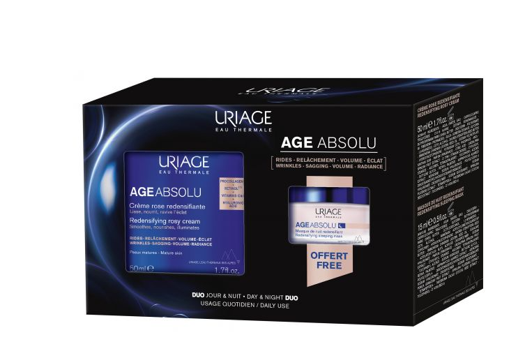 Uriage Age Absolu Creme Rosa 50ml e Máscara Noite 15ml Coffret