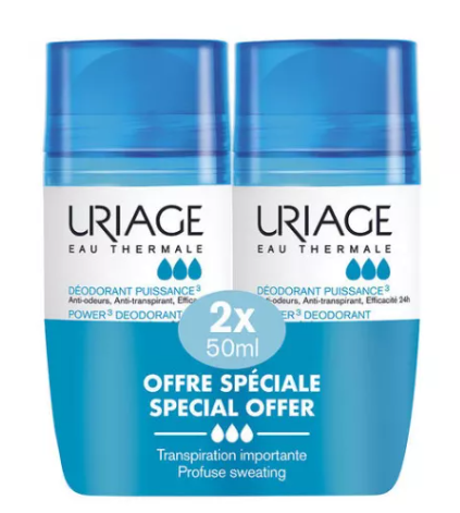 Uriage Power 3 Desodorizante Roll-On 2x50ml