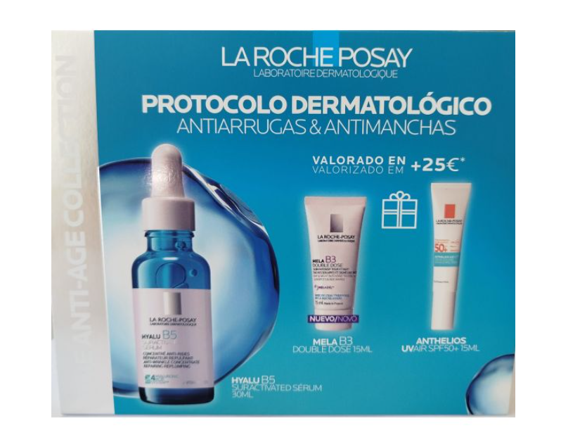 La Roche Posay Hyalu B5 Creme Anti-Rugas Hidratante 50ml + Sérum 10ml + Protetor Solar 15ml Coffret