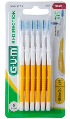 G.U.M Bi-Direction 2714 Escovas Interdentais 1,4mm 6 Unidades