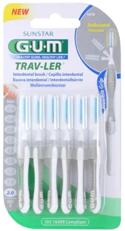 GUM Trav-Ler Escovilhão 1618 cilíndrico largo, 6Unidade(s)