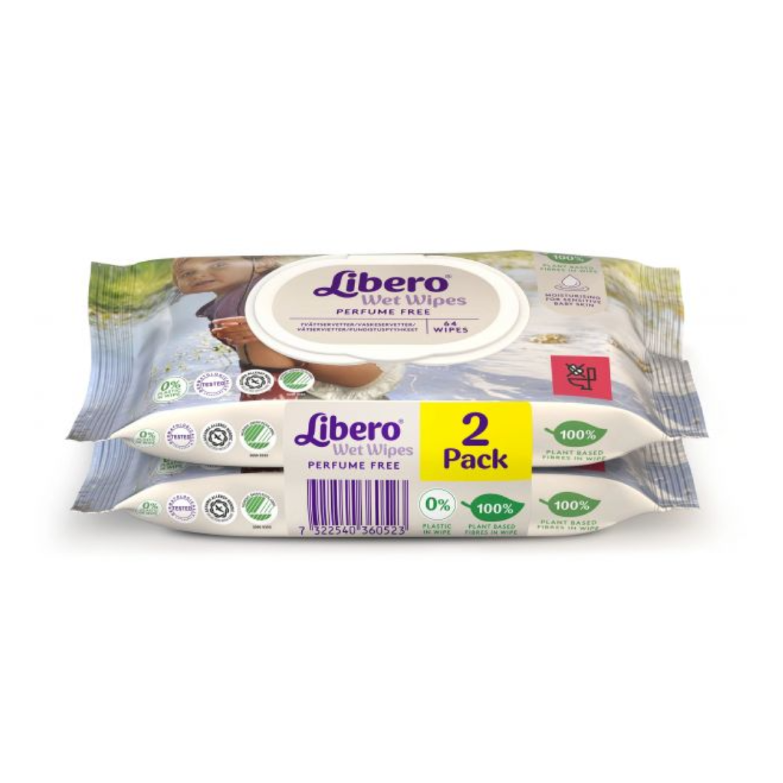 Libero Wet Wipes Toalhitas Higiene Bebé 64 x 2