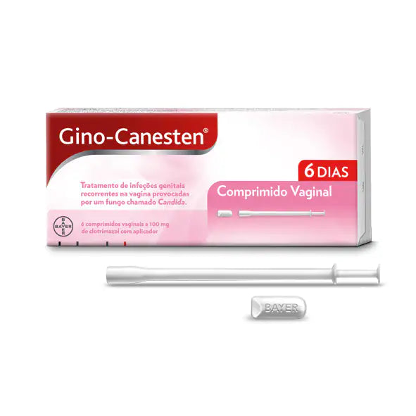 Gino-Canesten 100 mg Comprimidos Vaginais – Tratamento de 6 dias para candidíase com ação antifúngica eficaz