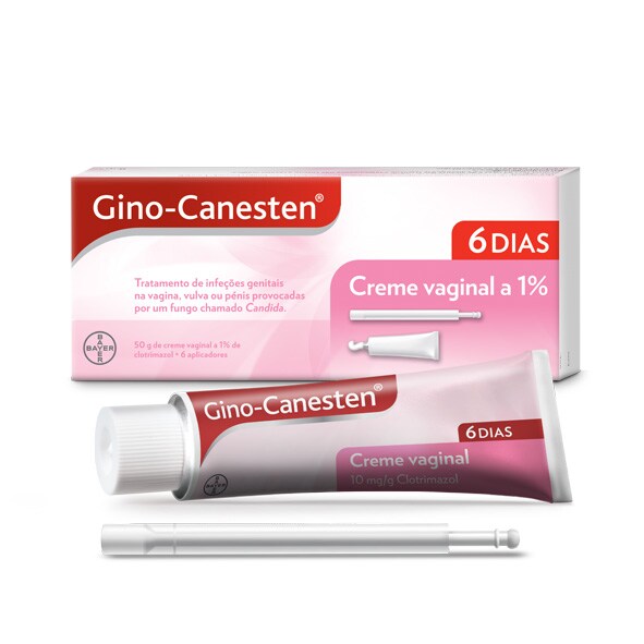 Tubo de Gino-Canesten Creme Vaginal 50g – tratamento antifúngico para candidíase e infeções íntimas