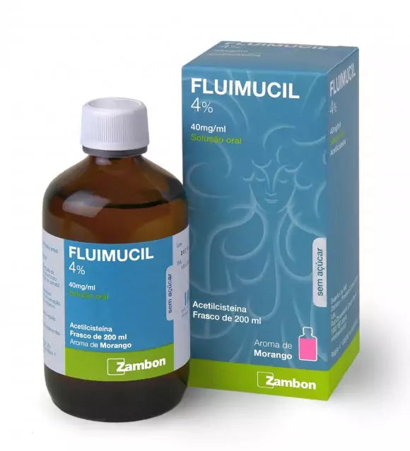 Fluimucil Tosse 40mg/ml – Xarope mucolítico com sabor a morango para tosse com expetoração