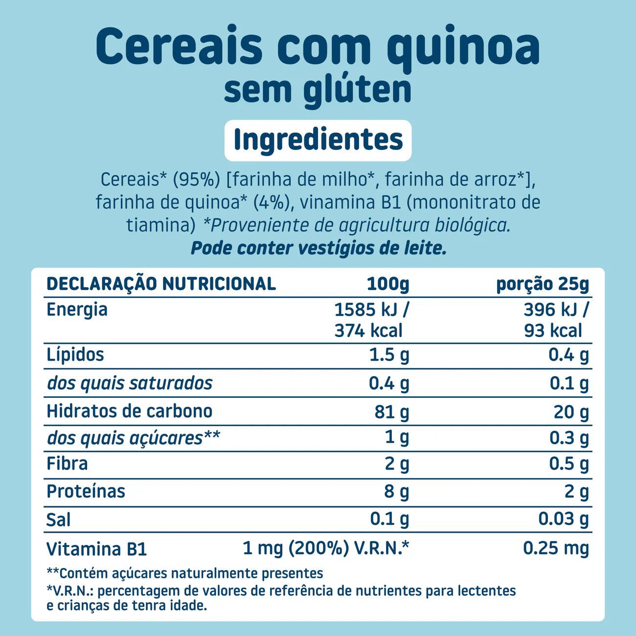 Smileat - Papa de Cereais com Quinoa Sem Glúten +6m 200g
