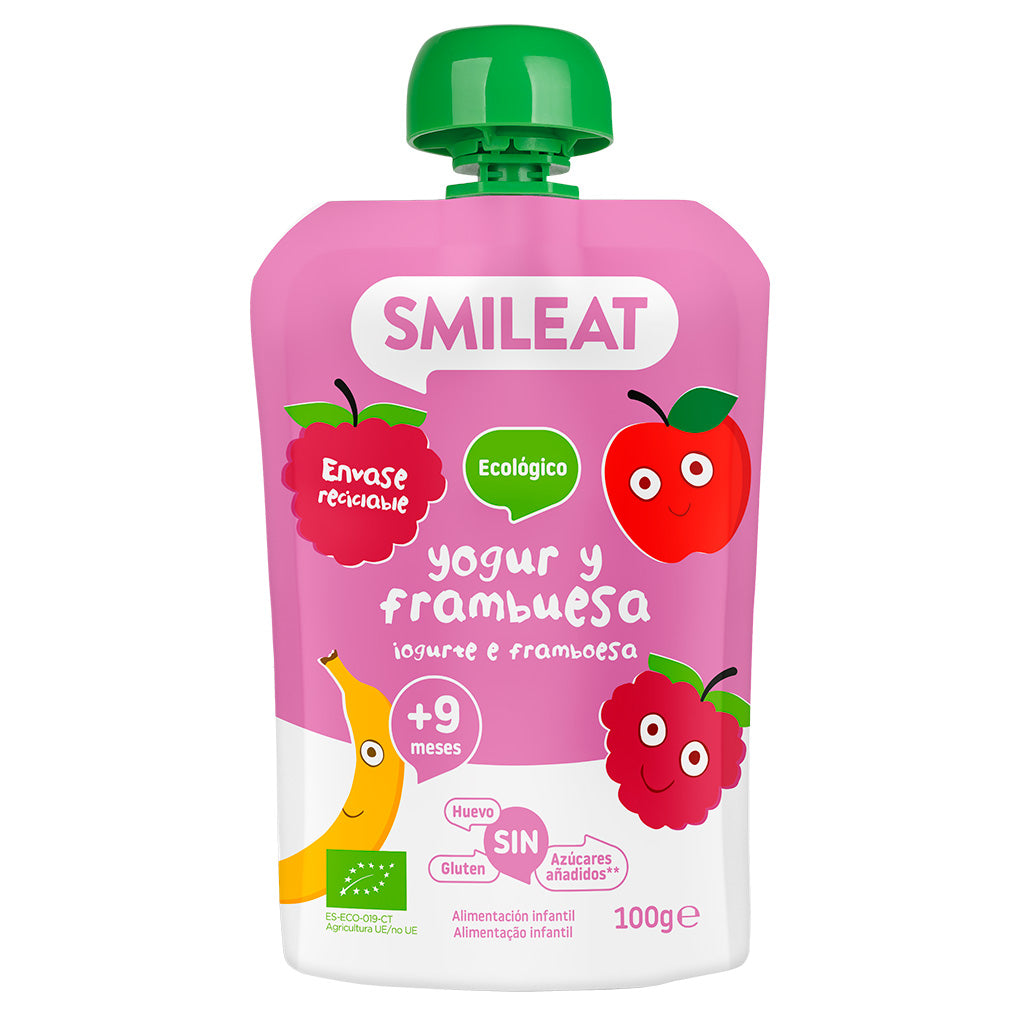 Smileat - Pouch de Iogurte & Framboesa +9m 100g