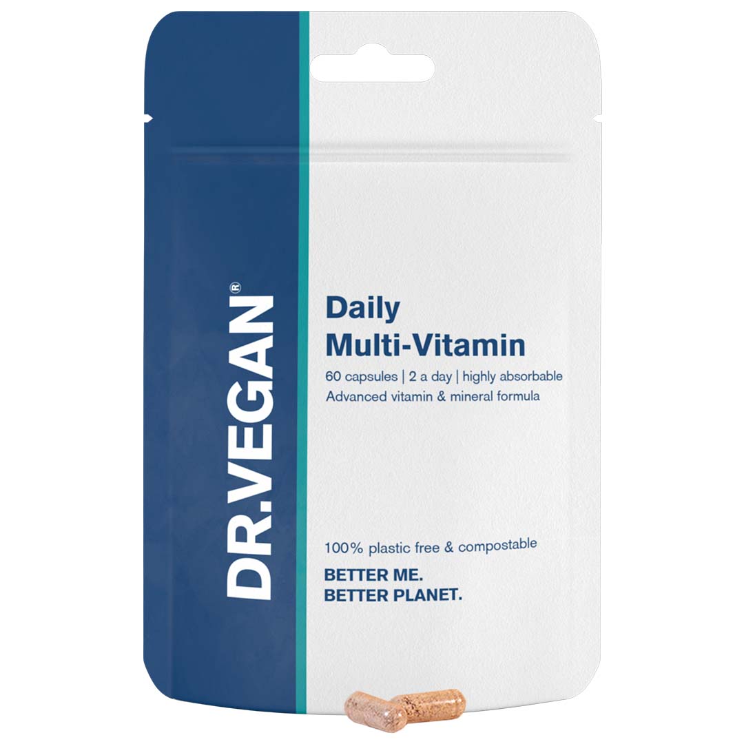 DR.VEGAN Daily Multi-Vitamin  | Energia, Cabelo, Pele, Unhas, Desempenho Mental, Saúde Imunológica | 60 cápsulas veganas | Dois por dia - 30 dias de uso