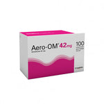 Embalagem de Aero-OM 42 mg 100 comprimidos mastigáveis – para gases e distensão abdominal