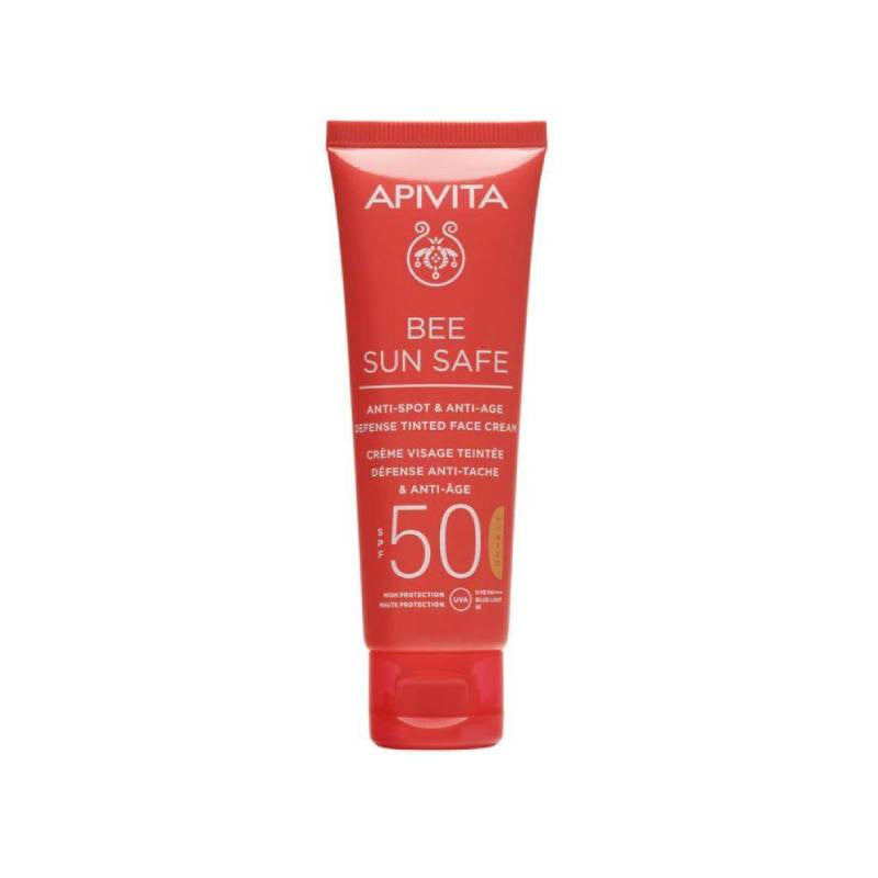 Apivita Bee Sun Safe Creme Defesa Antimanchas & Antienvelhecimento SPF50 Com Cor 50ml