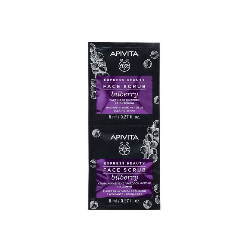 Apivita Esfoliante de Rosto Iluminador Mirtilo 2x8ml