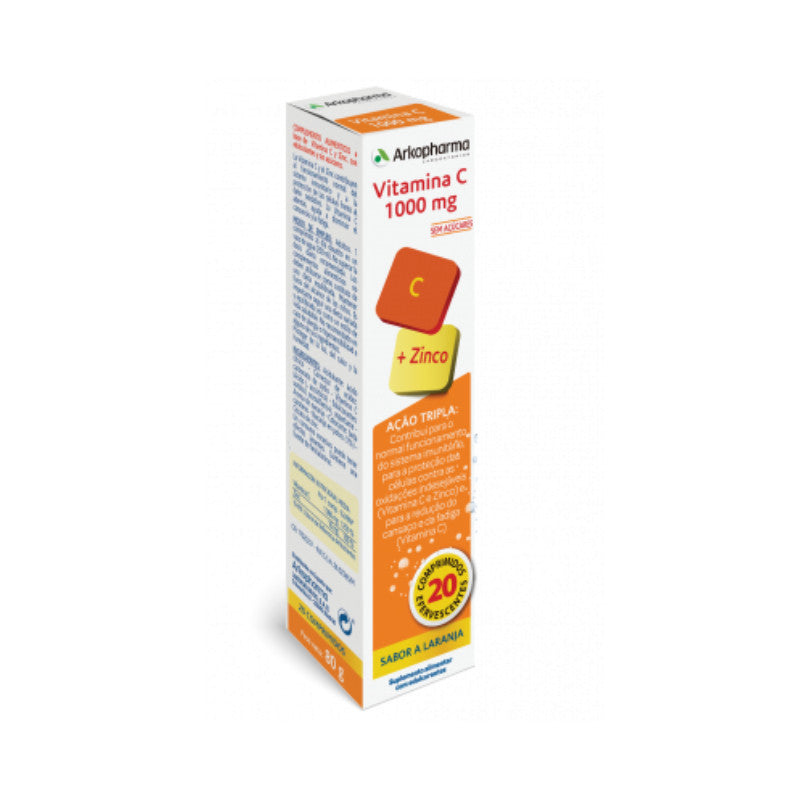 Arkopharma Vitamina C 1000mg + Zinco Comprimidos Efervescentes x20