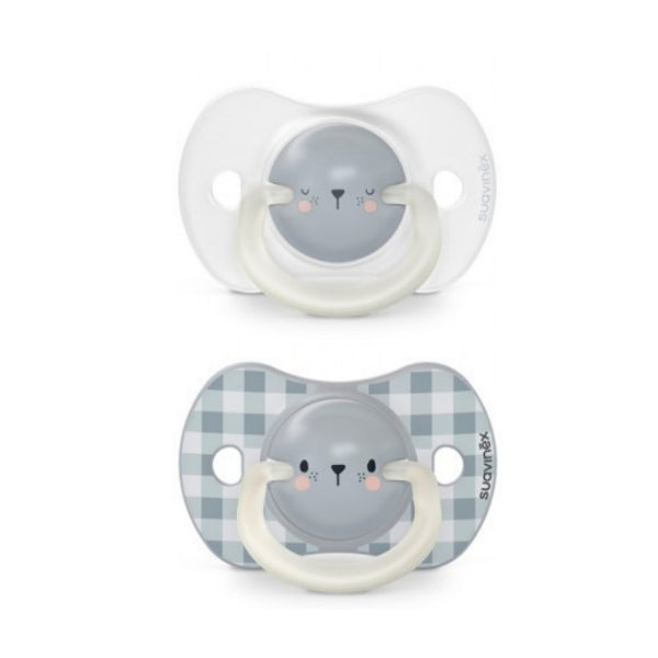 Suavinex 2 Chupetes Silicona 6-18m Noche Día