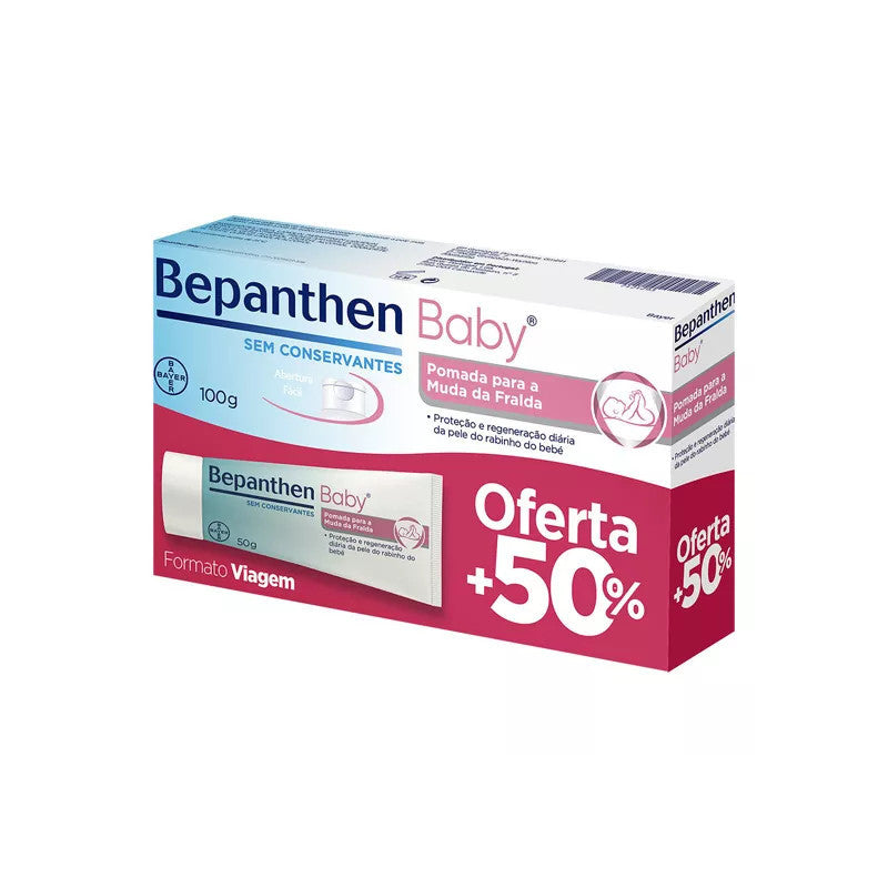 Bepanthen Baby Pomada Muda da Fralda 100g Oferta 50g