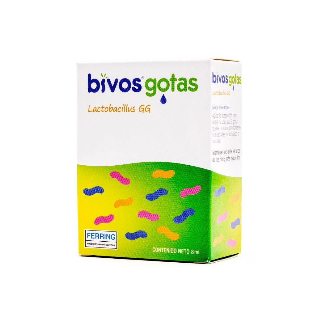 Bivos Gotas, probiótico para restaurar a flora intestinal e aliviar distúrbios digestivos.